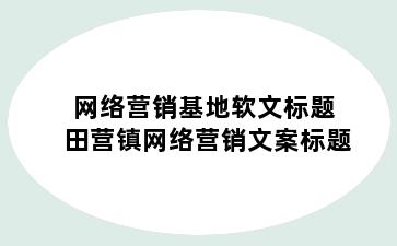 网络营销基地软文标题 田营镇网络营销文案标题